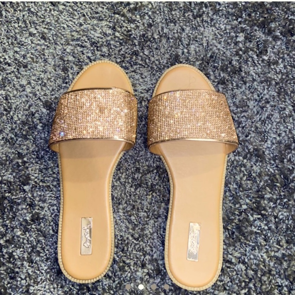Qupid rose gold embezzled sandal